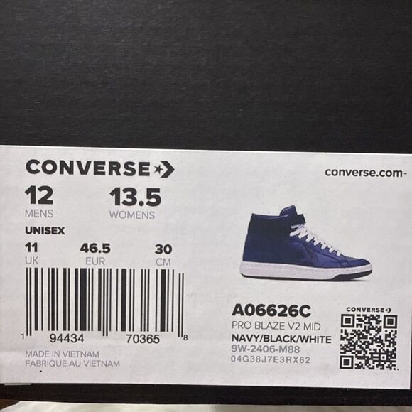 Converse Men's Pro Blaze V2 Mid Size 12 Blue Leather Athletic Shoes Sneakers NEW - Picture 10 of 10